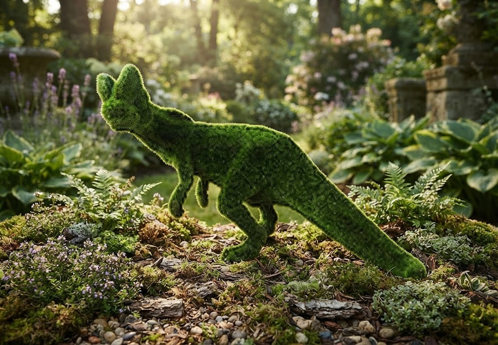 Dilophosaur Çift İbikli Dinozor Figürlü Peyzaj Sanatı - Çelik Konstrüksiyon Yapay Çim Heykeli ve Topiary 220x320x250 cm
