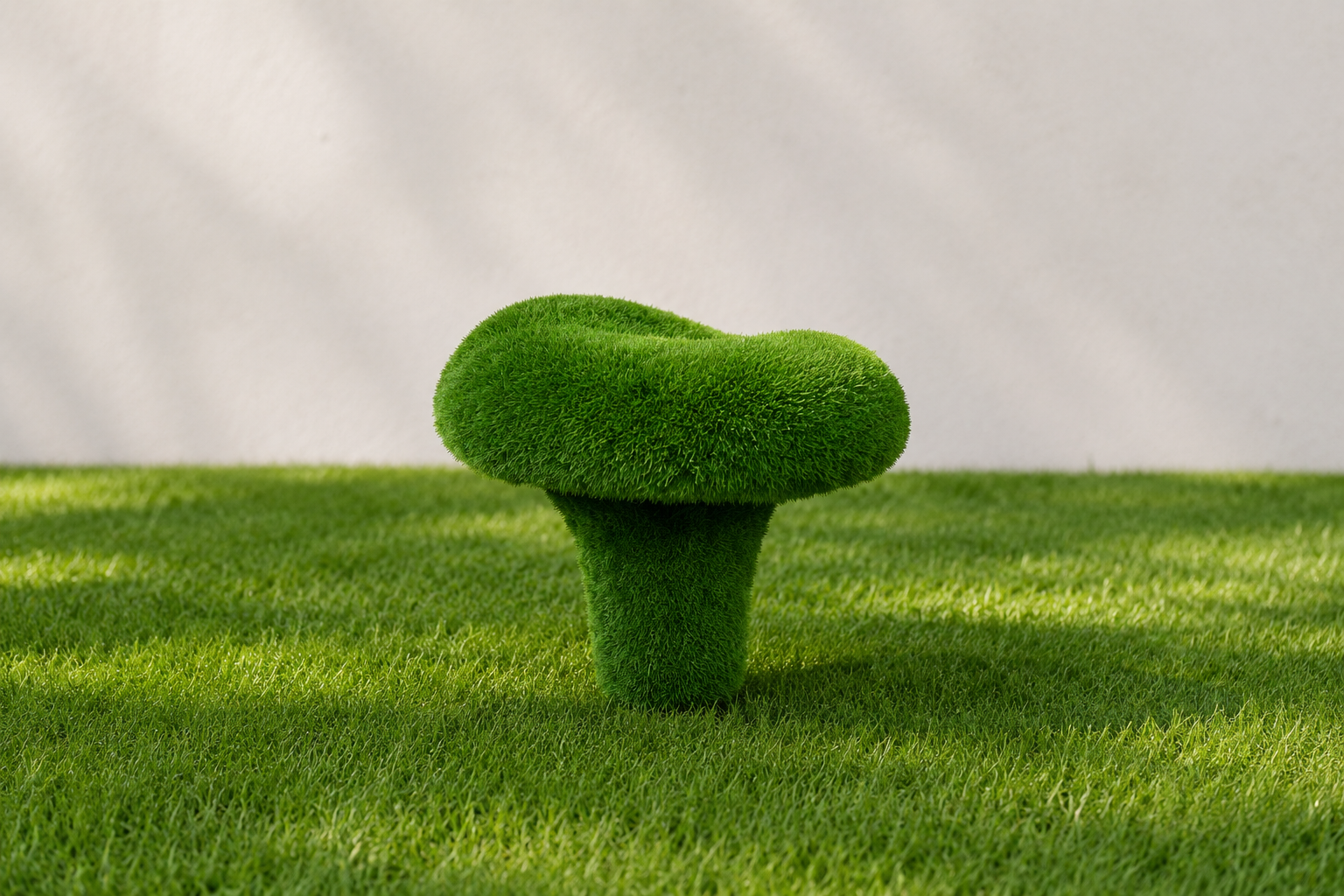 Chanterelle S Kompakt Sarıkız Mantarı Figürlü Peyzaj Sanatı - Çelik Konstrüksiyon Yapay Çim Heykeli ve Topiary 60x70x70 cm