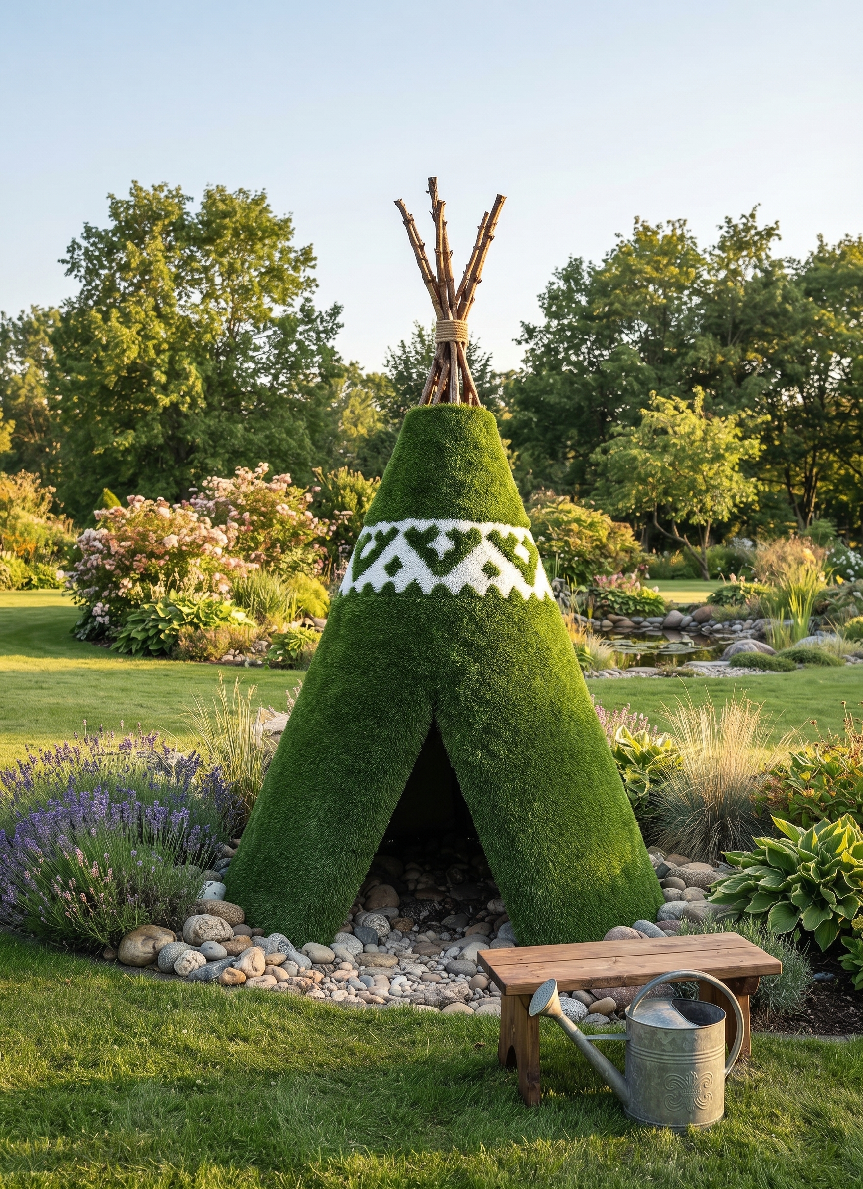 Polar House İkonik İglo Kutup Evi Figürlü Peyzaj Sanatı - Çelik Konstrüksiyon Yapay Çim Heykeli ve Dev Topiary 300x250x250 cm