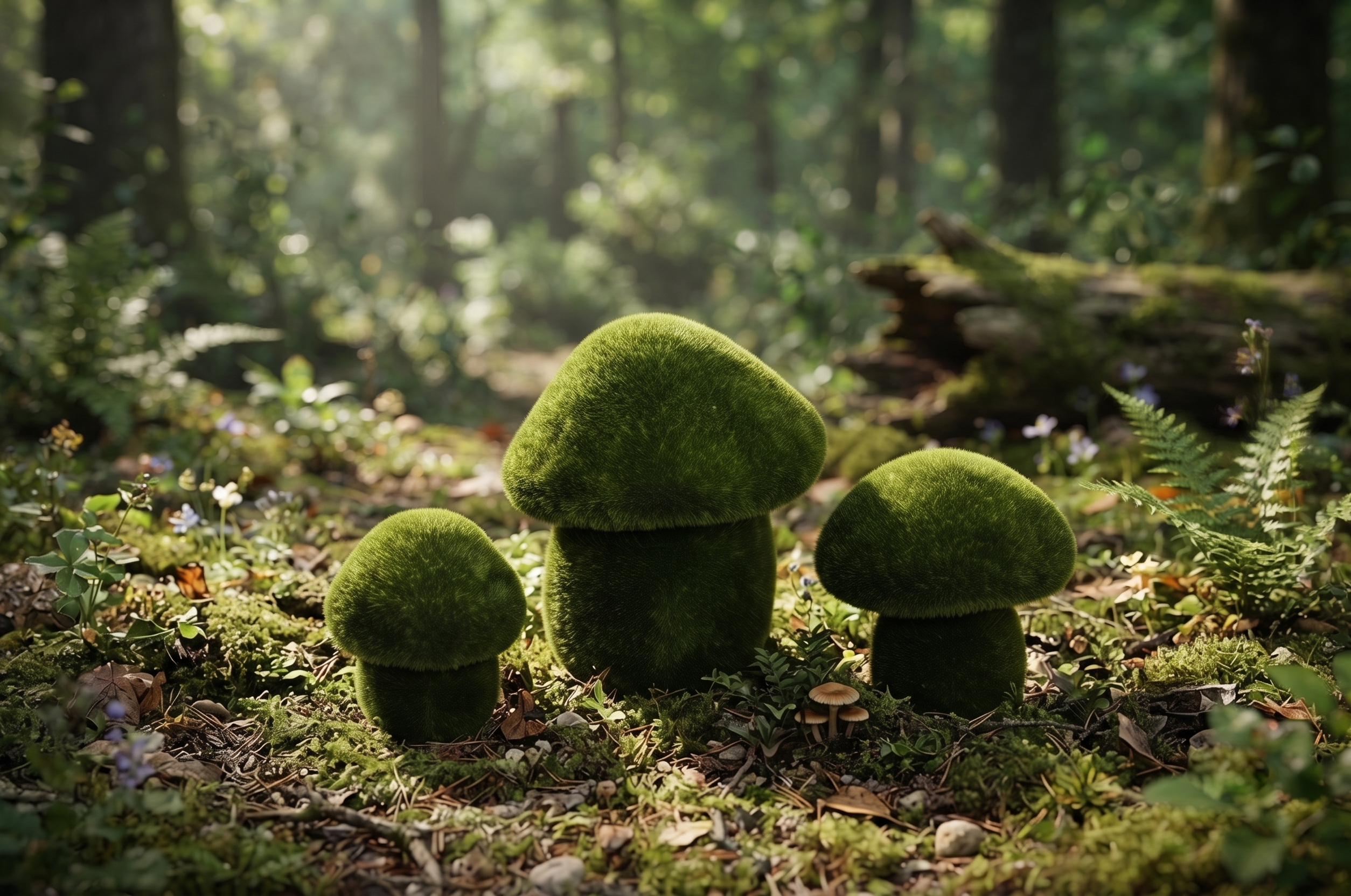 Set of Cep Mushrooms Anıtsal Porçini Mantarları Seti Figürlü Peyzaj Sanatı - Çelik Konstrüksiyon Yapay Çim Heykeli ve Dev Topiary Seti (Kişiye Özel Ebat)