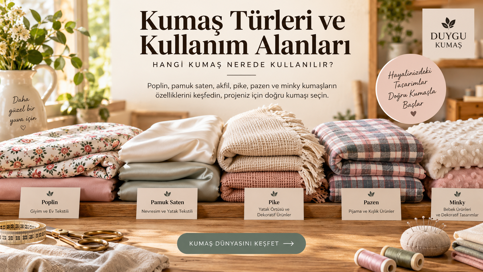 Kumaş türleri ve kullanım alanları rehberi