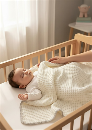 Pure Tığ İşi Doğal Waffle Hazır Örtü Ekru