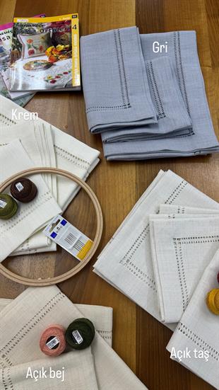 Dublin Çift Sıra El İşi Antika Detaylı Linen Kumaş Salon Set