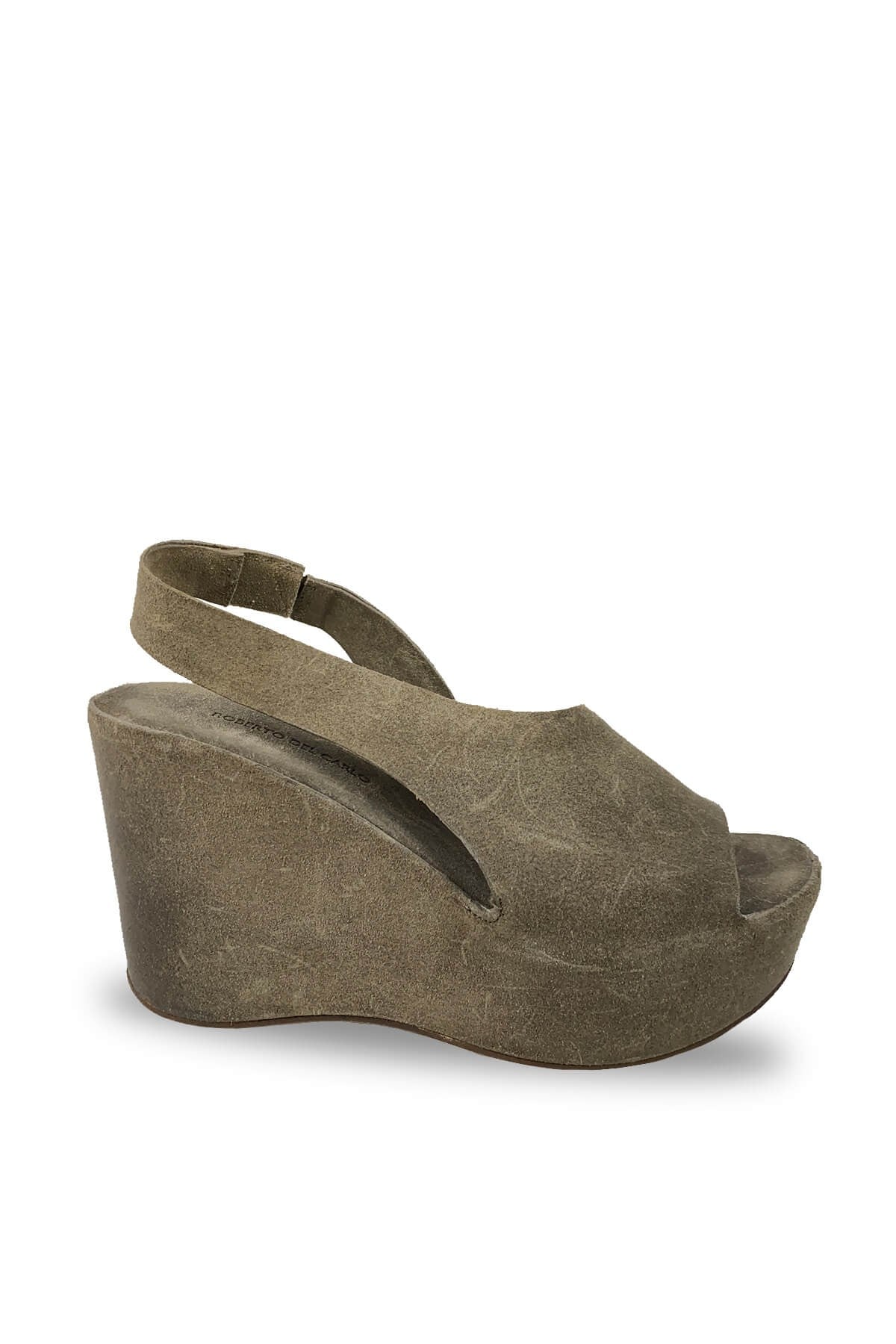 Del Carlo Platform Topuklu Eskitme Süet Sandalet (RDC10147A)