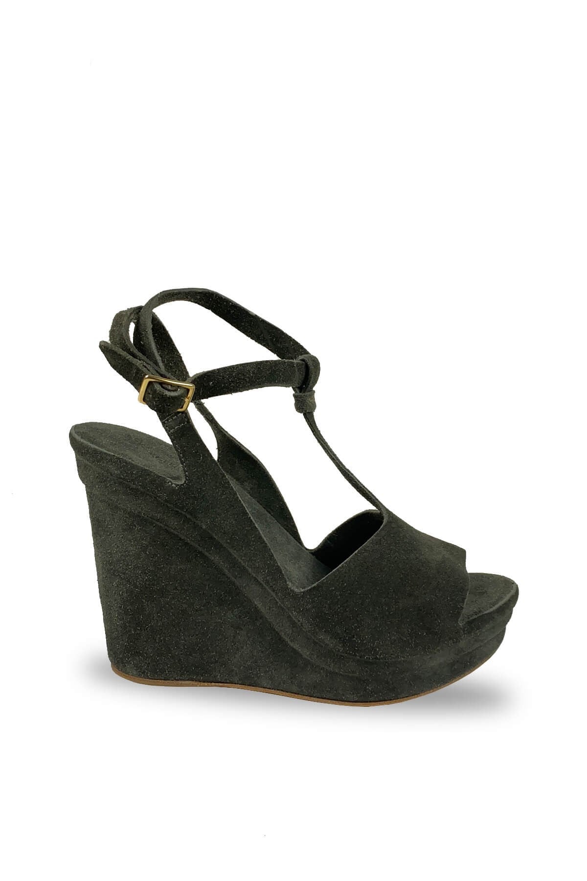 Del Carlo Platform Topuklu Süet Sandalet (RDC9960A)