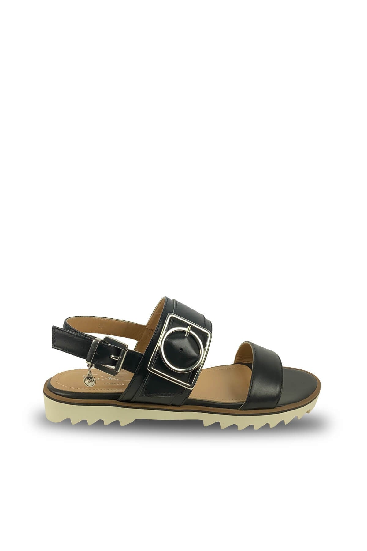 Siton Metal Tokalı Kaymaz Tabanlı Deri Sandalet (S8025N)