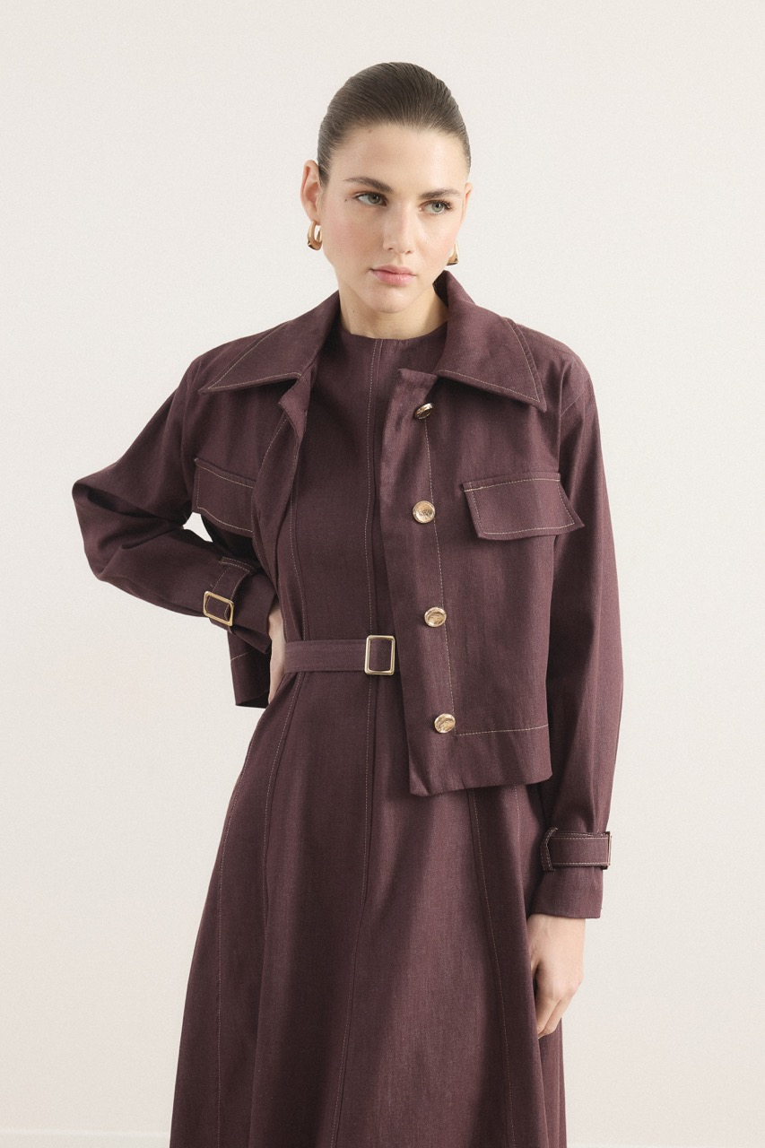 Arlea Kot Jile Elbise - Bordo