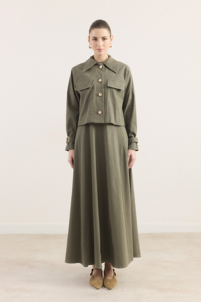 Arlea Kot Jile Elbise - Haki