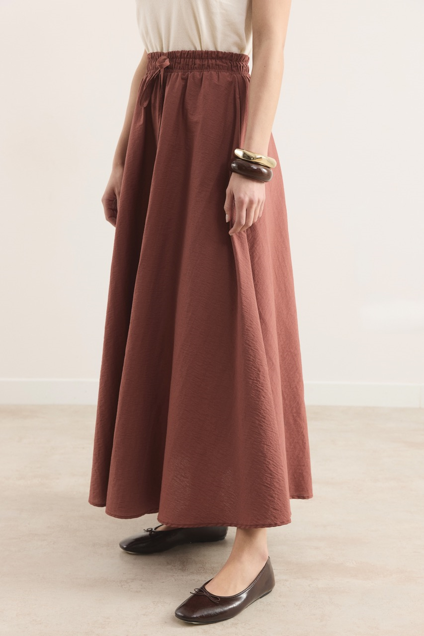 Bel Lastik Büzgülü Etek - Kiremit