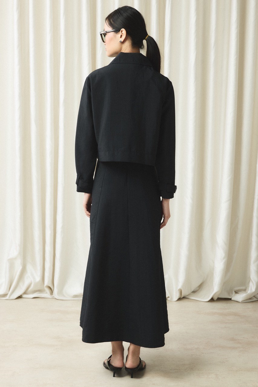 Ceketli Cupra Jile Elbise - Siyah