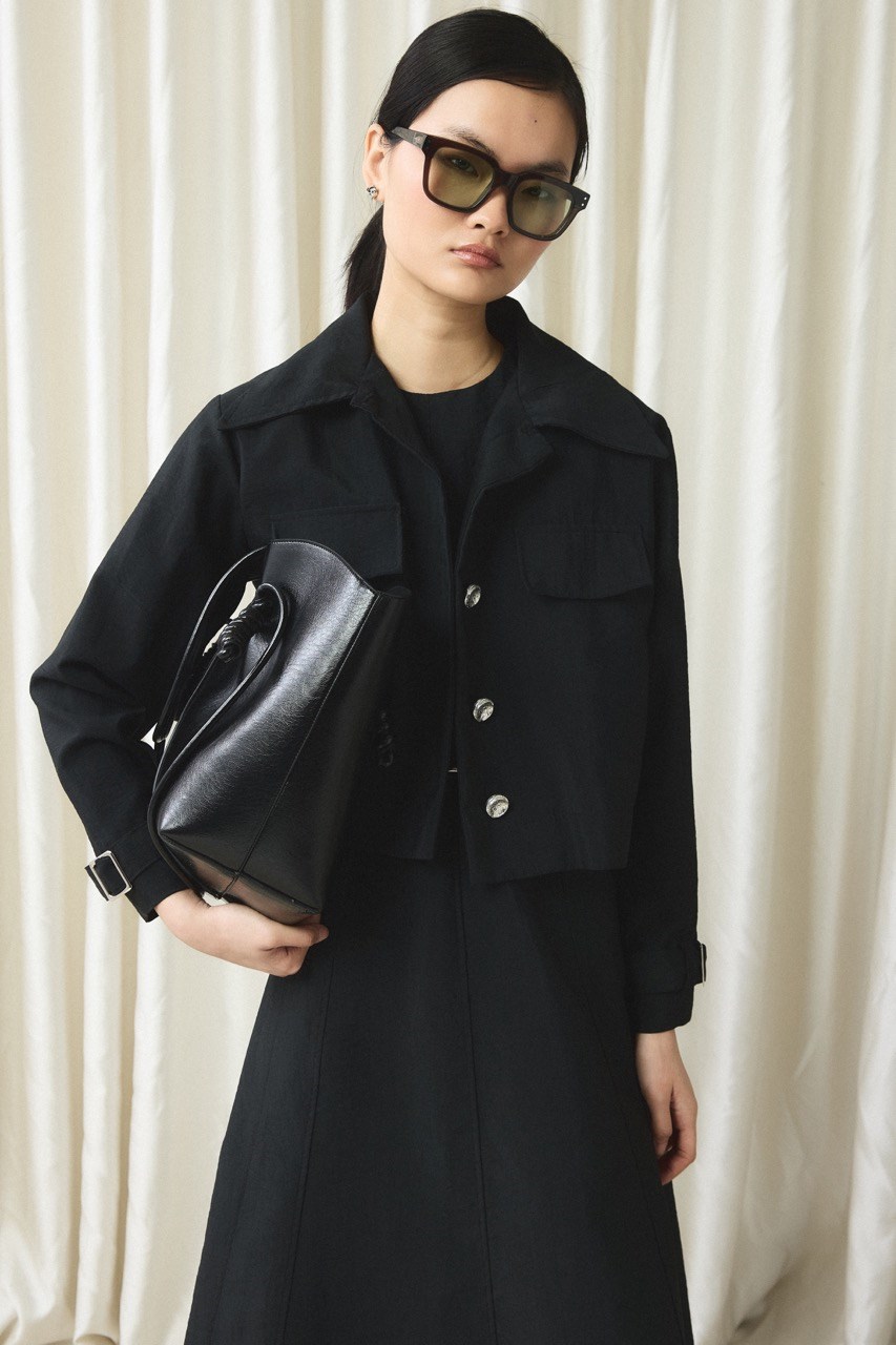 Ceketli Cupra Jile Elbise - Siyah