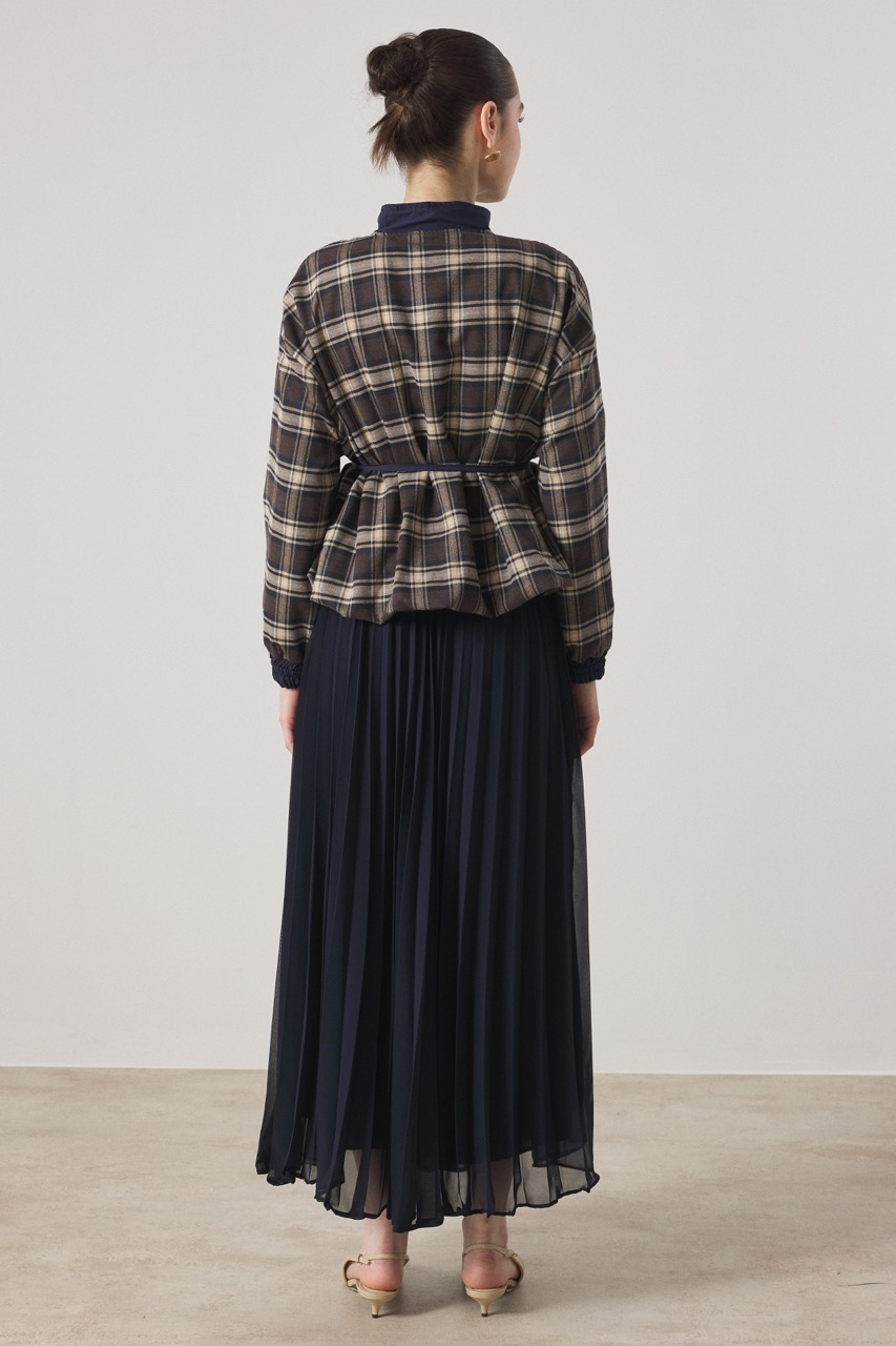 Etek Piliseli Ekose Takım - Lacivert