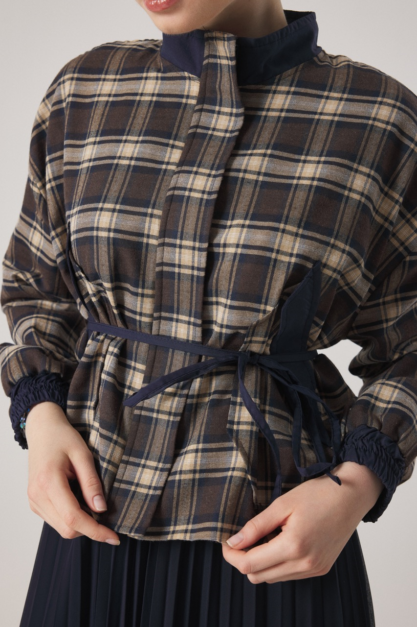 Etek Piliseli Ekose Takım - Lacivert