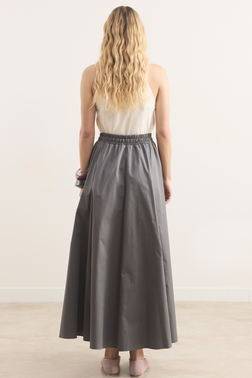 Gabardin Kloş Etek - Gri