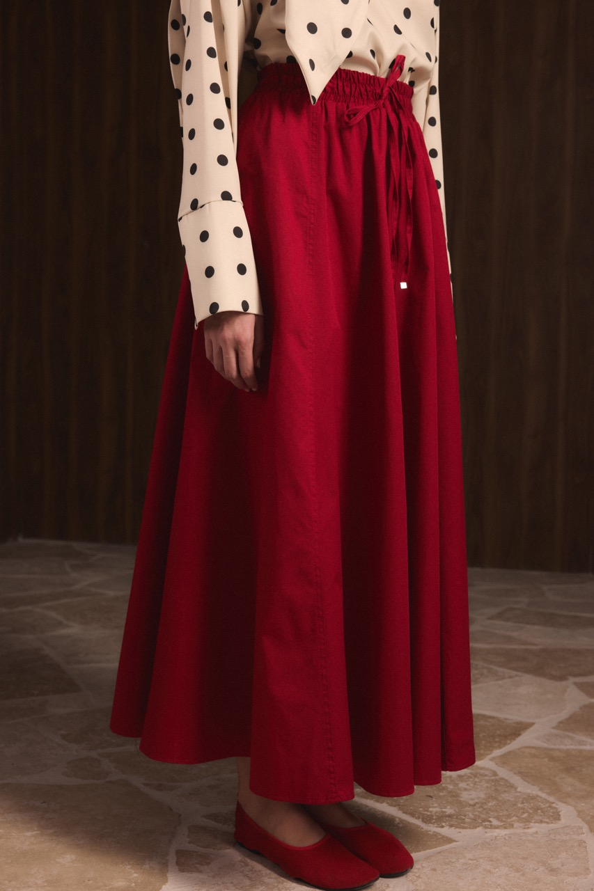 Gabardin Kloş Etek - Kırmızı