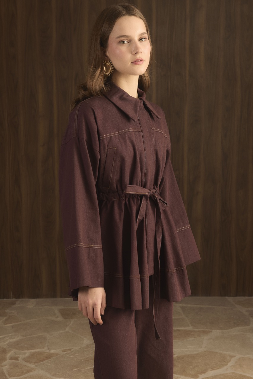 Gemma Bel Tünelli Kot Takım - Bordo