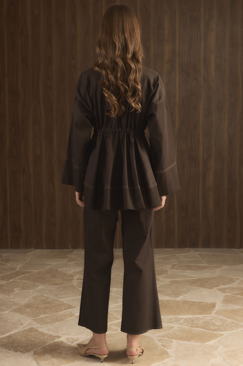 Gemma Bel Tünelli Kot Takım - Kahve