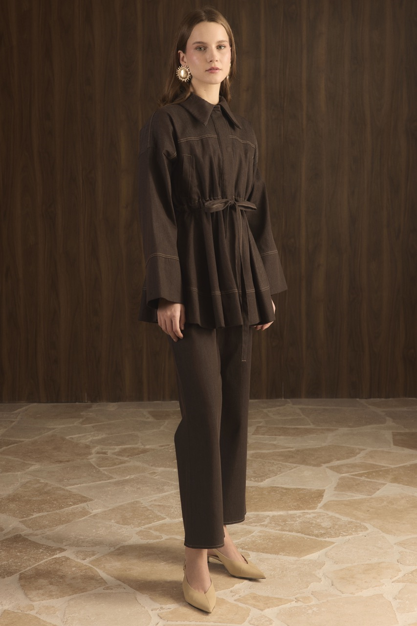 Gemma Bel Tünelli Kot Takım - Kahve