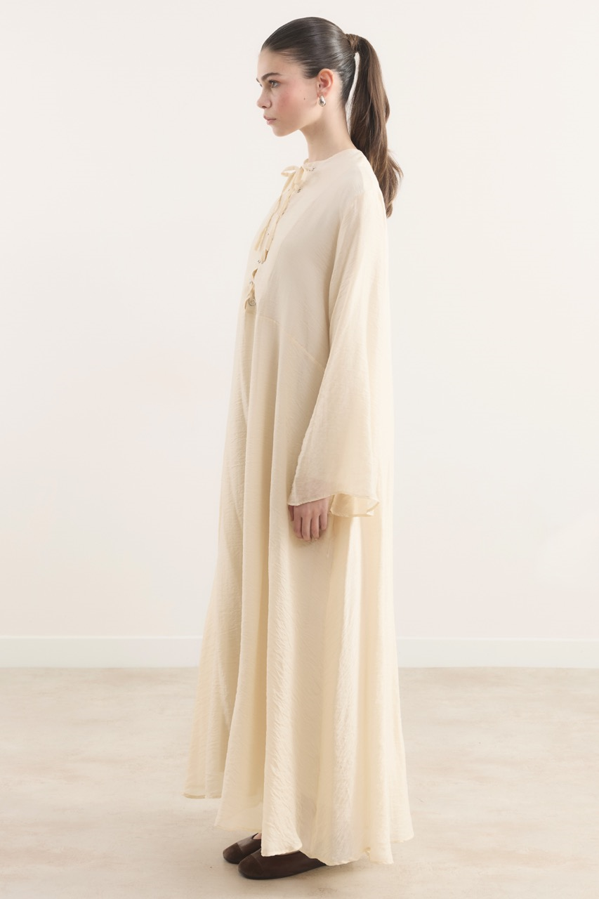 Lucy Bağcık Yaka Detaylı Elbise - Sarı