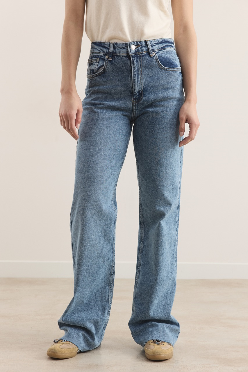 Ön Cepli Straight Kot Pantolon - Buz Mavisi