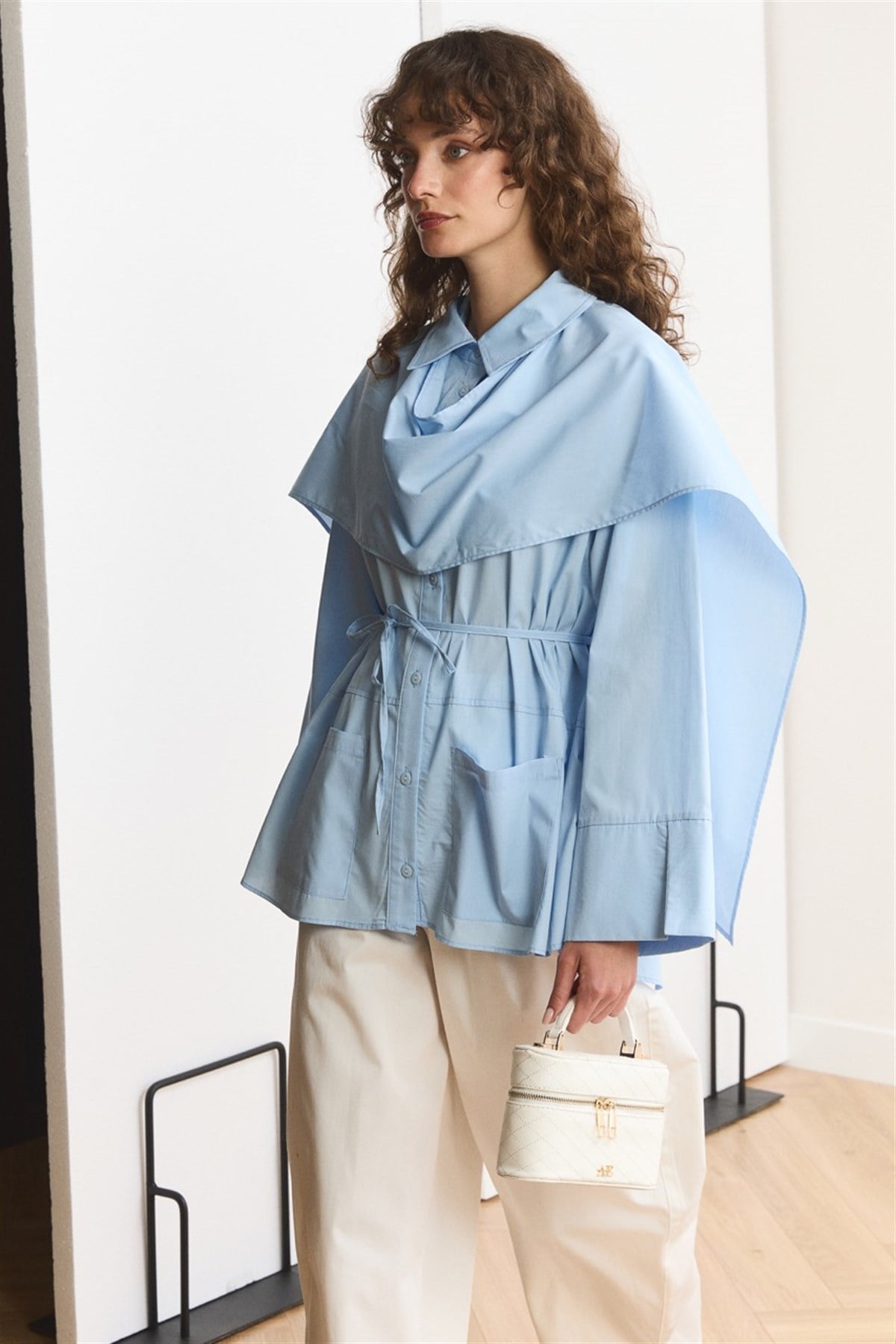 Allerli Poplin Gömlek - Mavi