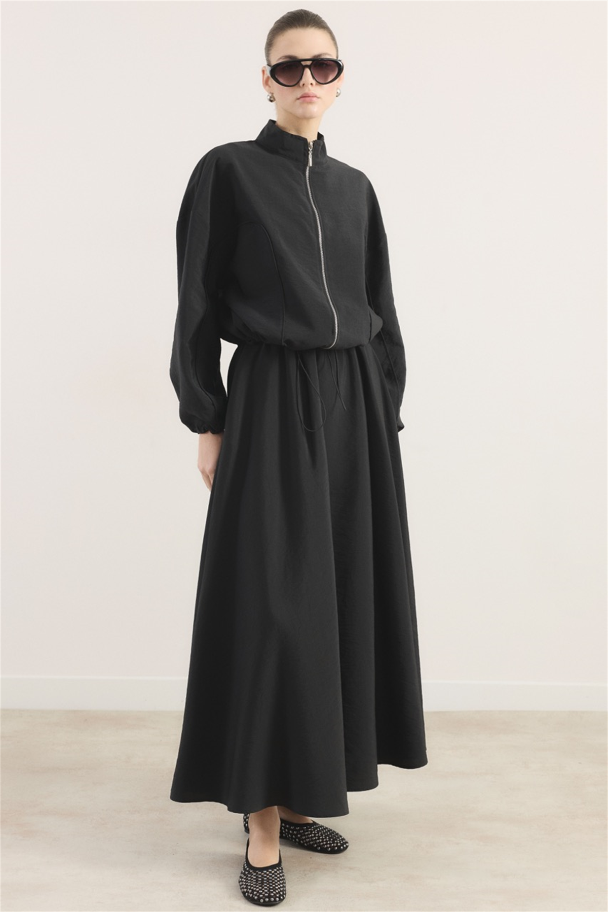 Ara Biyeli Cupra Etekli Takım - Siyah