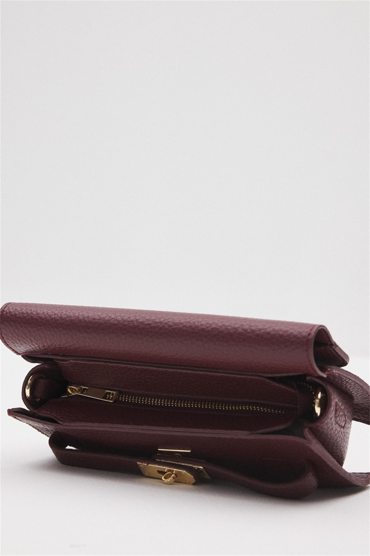 Aria Gold Kilit Detaylı Çanta - Bordo