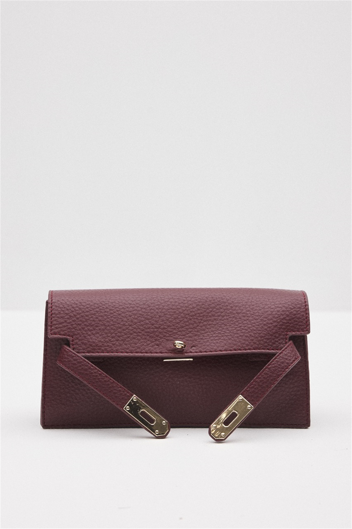 Aria Gold Kilit Detaylı Çanta - Bordo