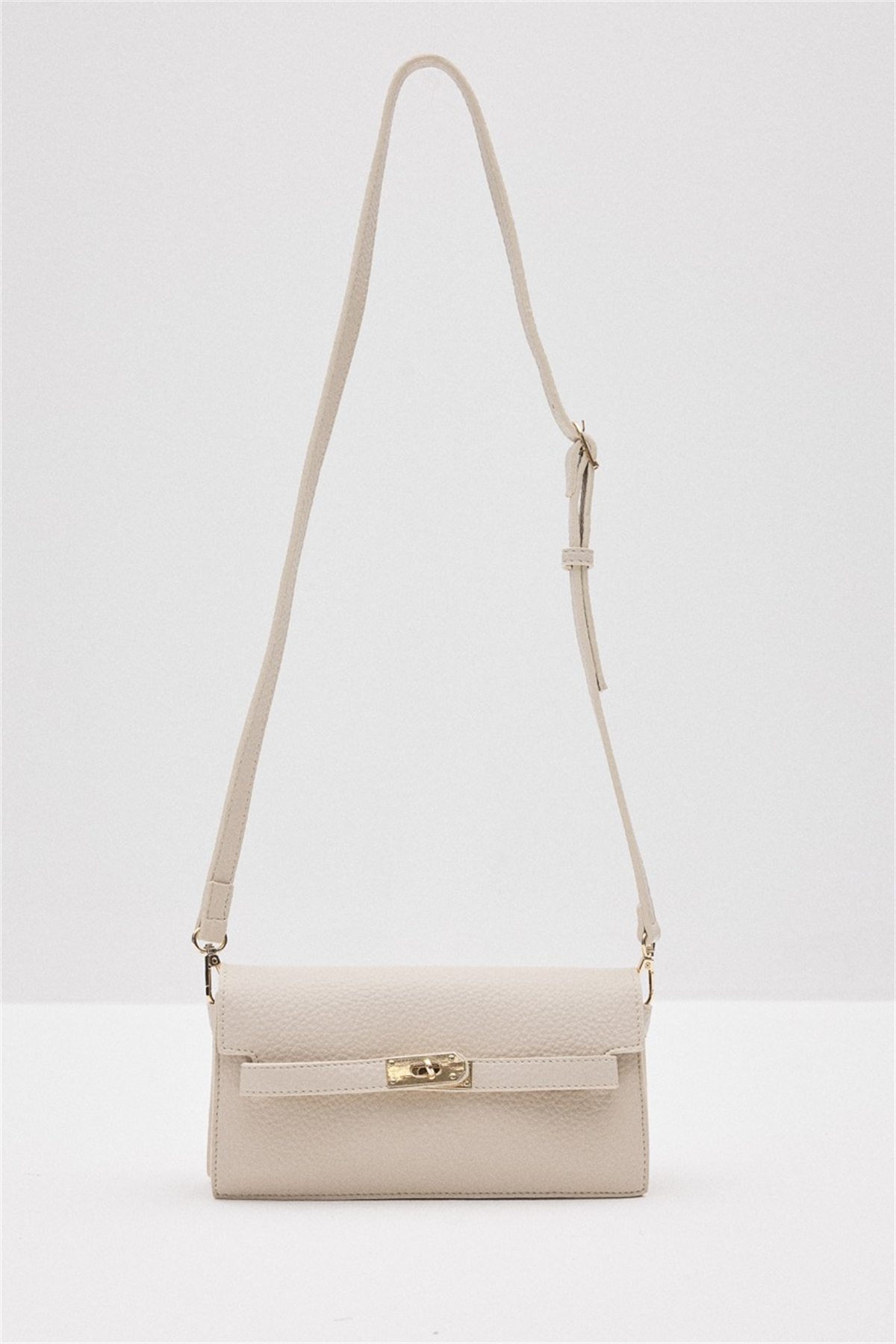Aria Gold Kilit Detaylı Çanta - Krem