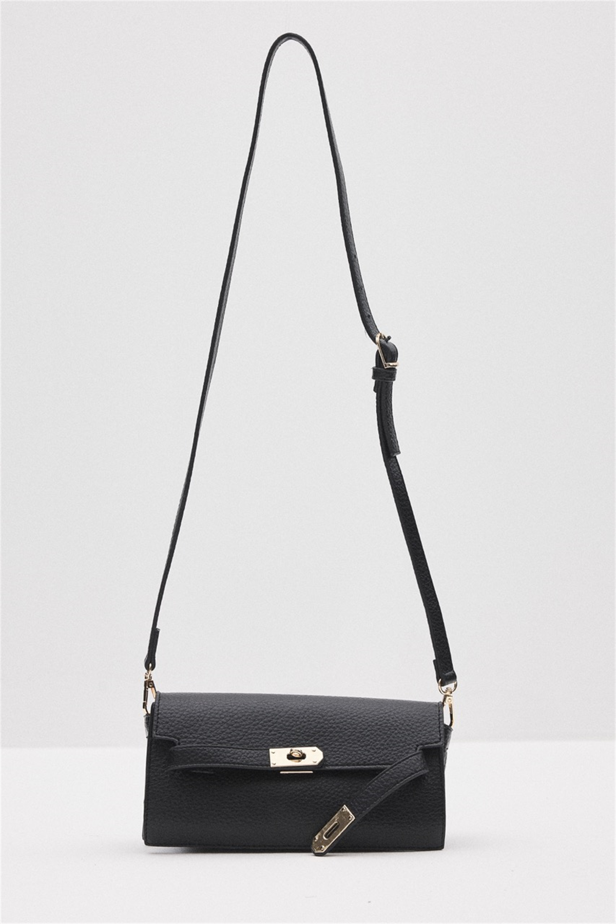 Aria Gold Kilit Detaylı Çanta - Siyah