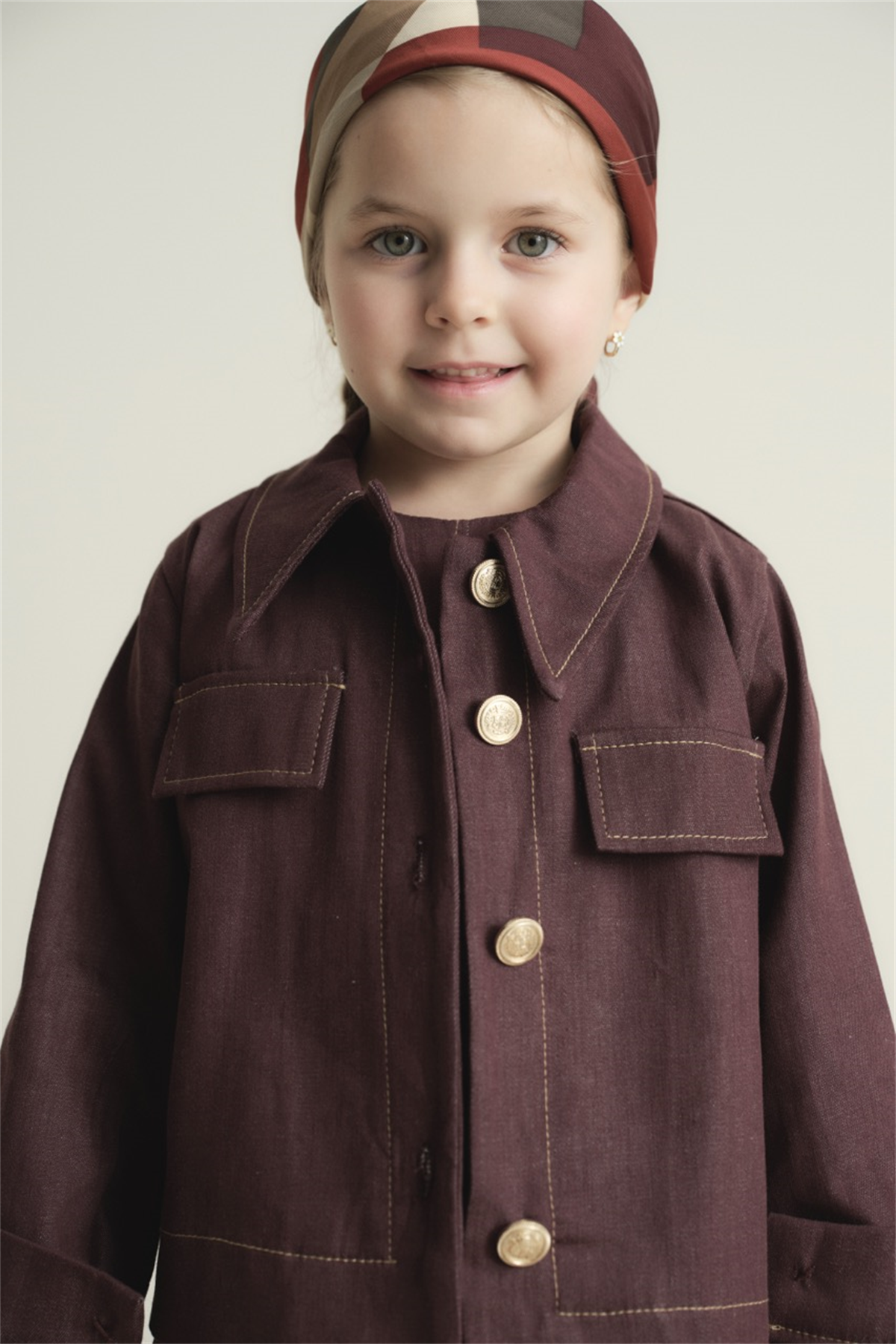 Arle Ceketli Denim Jile Elbise - Bordo