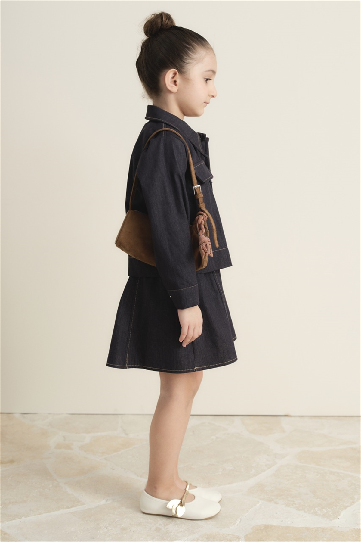 Arle Ceketli Denim Jile Elbise - Lacivert