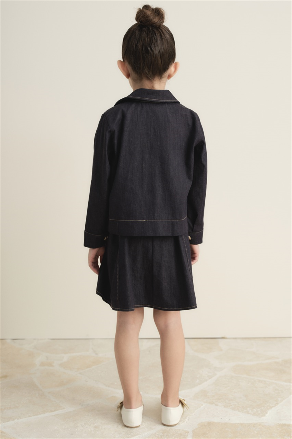 Arle Ceketli Denim Jile Elbise - Lacivert