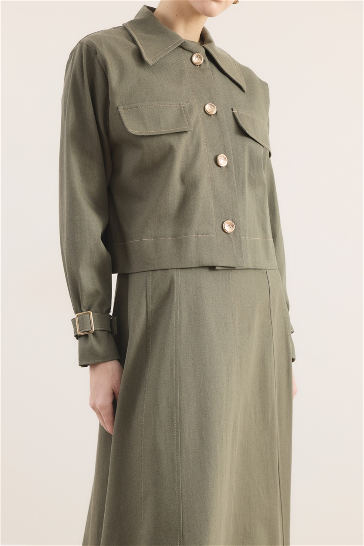 Arlea Kot Jile Elbise - Haki