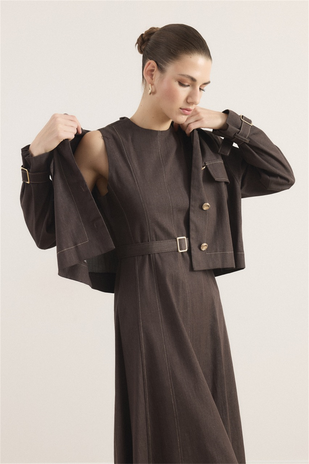 Arlea Kot Jile Elbise - Kahve