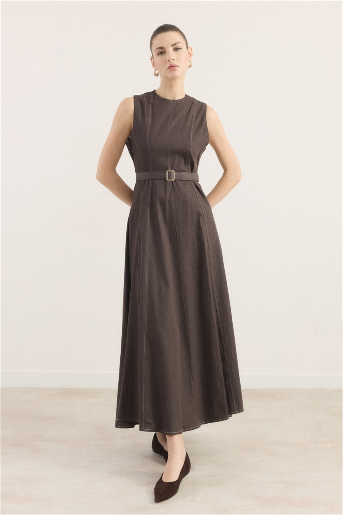 Arlea Kot Jile Elbise - Kahve