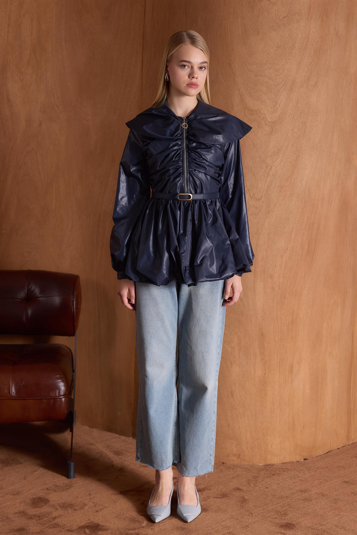 Aurelia Balon Yarım Fermuarlı Yağmurluk - Lacivert