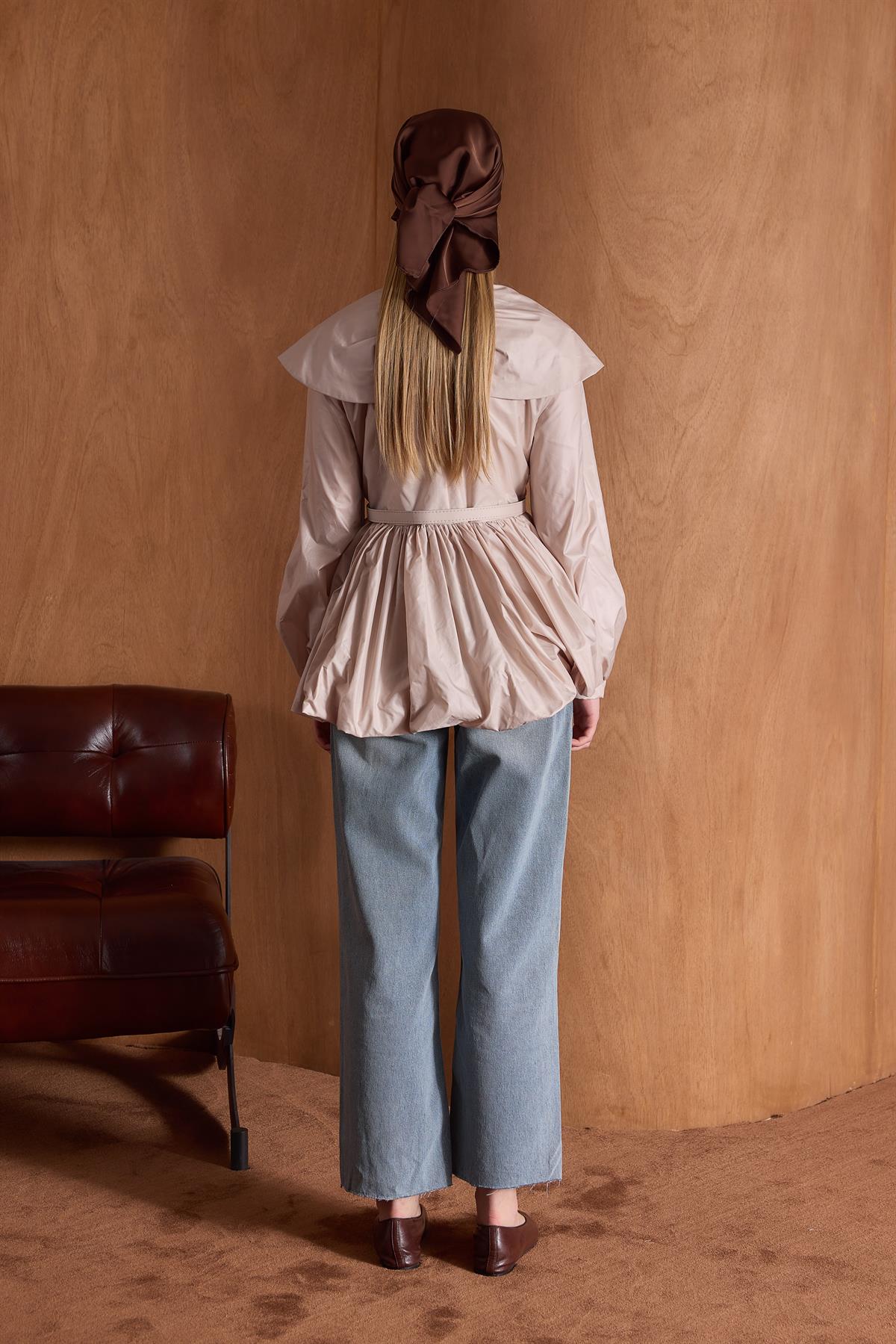 Aurelia Balon Yarım Fermuarlı Yağmurluk - Bej