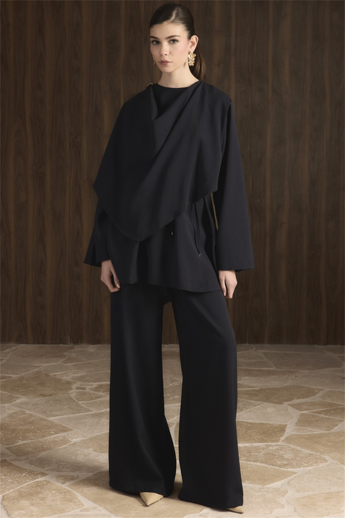 Auren Şallı Takım - Lacivert