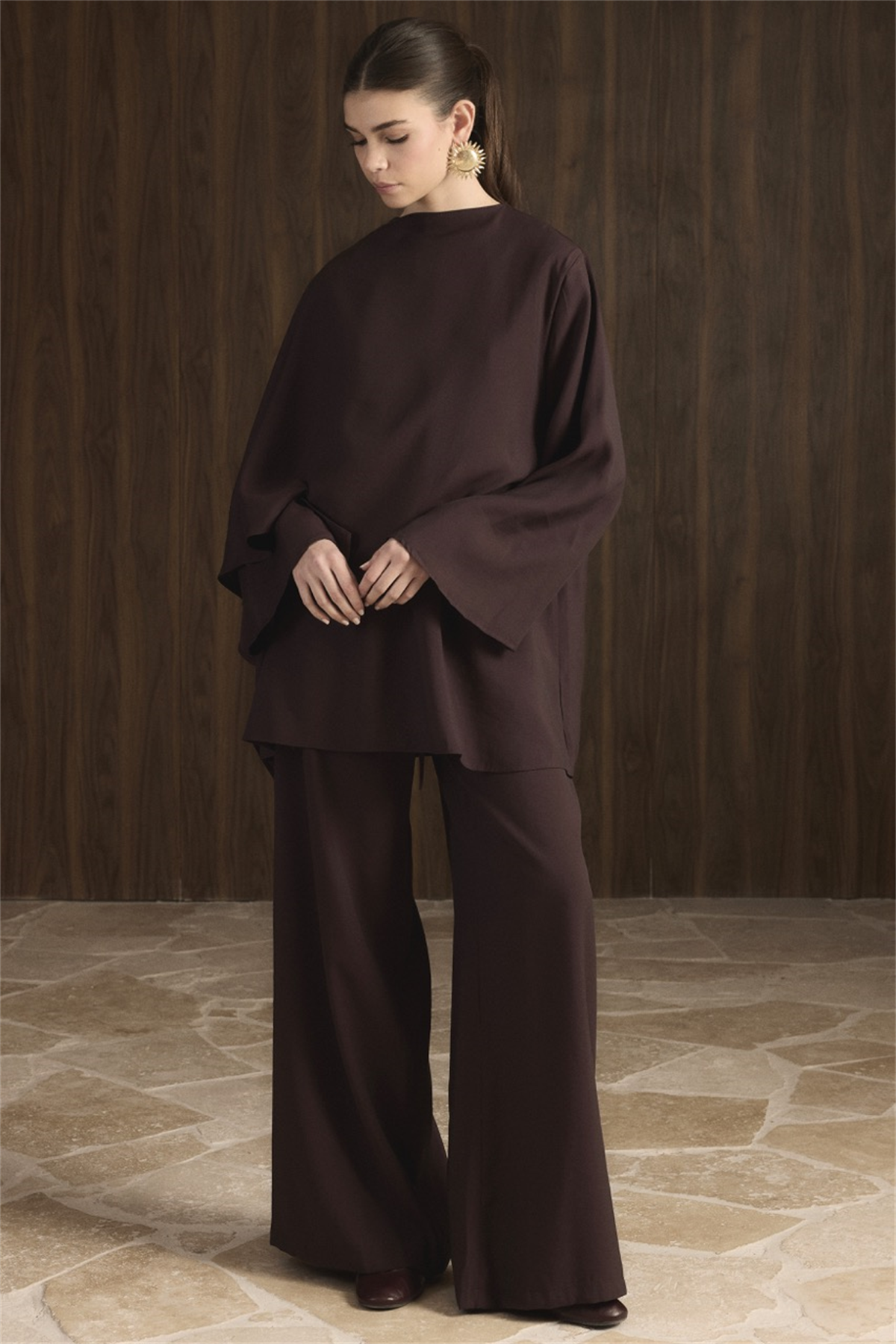 Auren Şallı Takım - Mürdüm