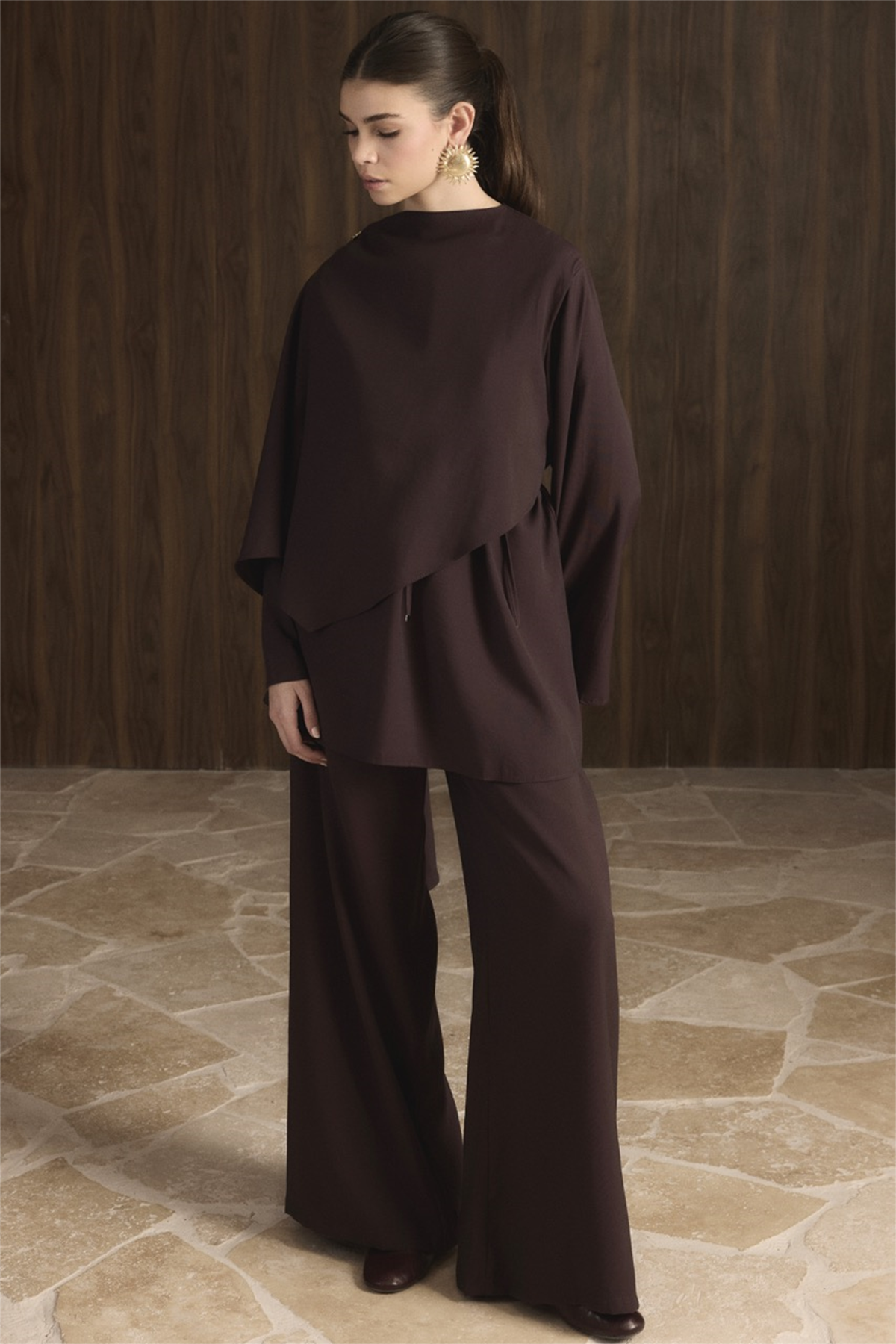 Auren Şallı Takım - Mürdüm