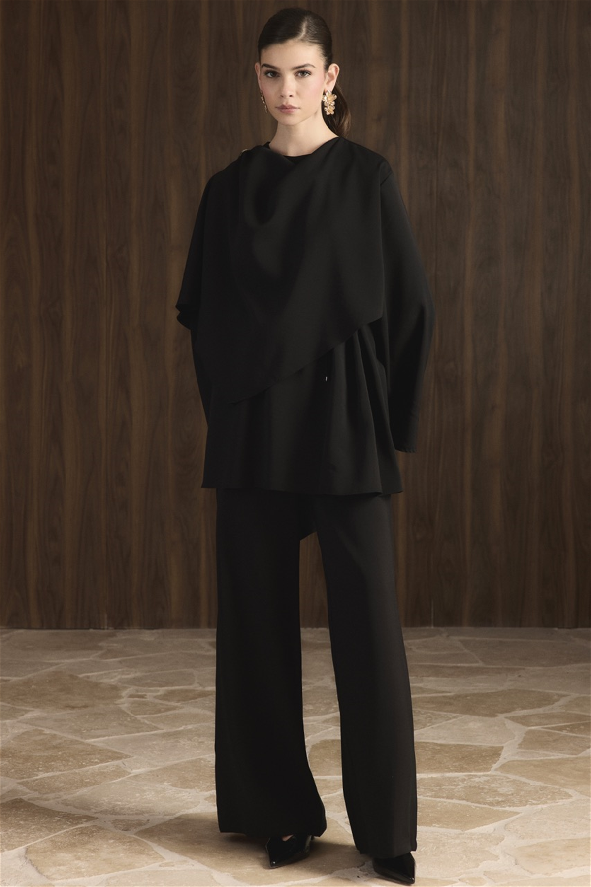Auren Şallı Takım - Siyah