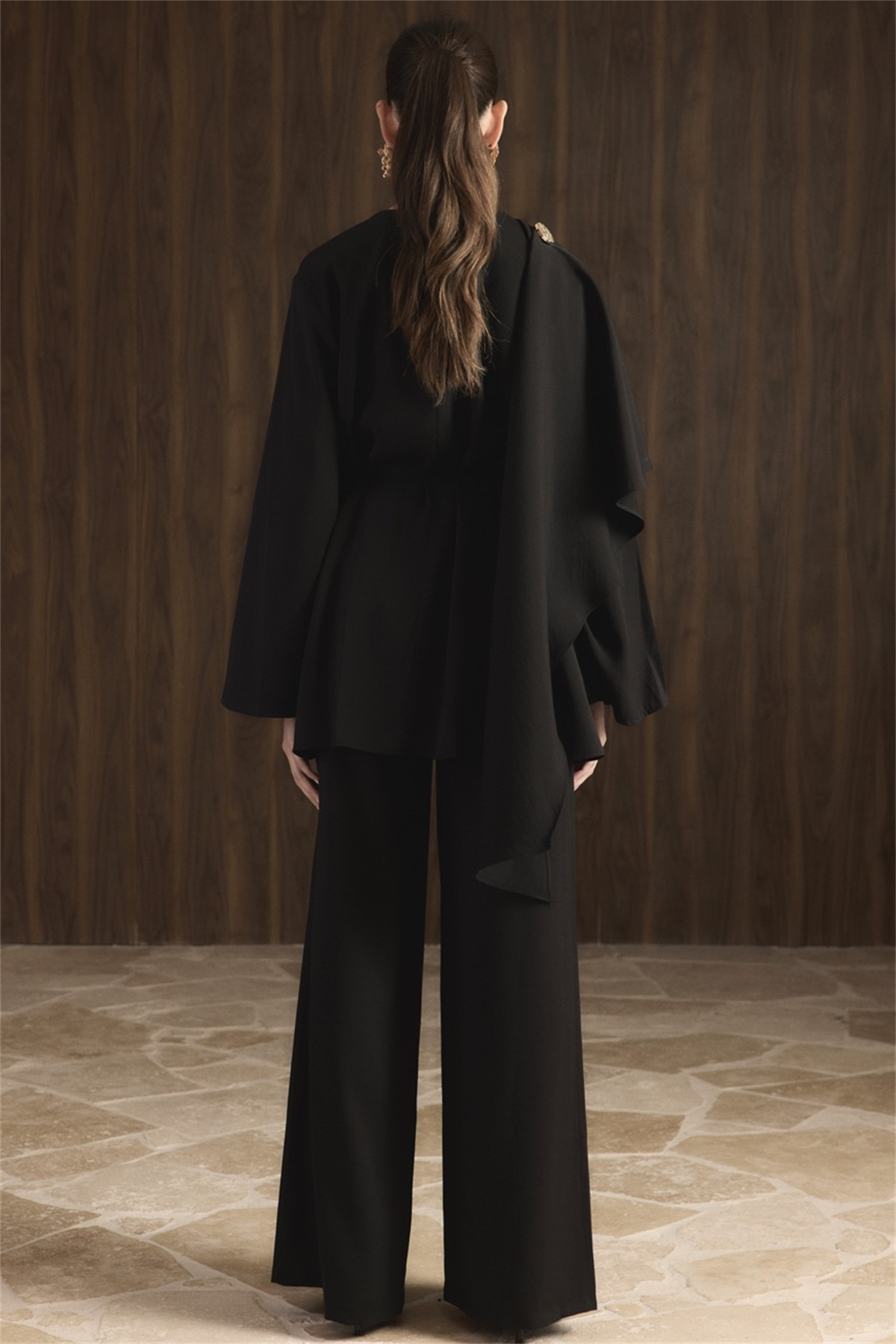 Auren Şallı Takım - Siyah