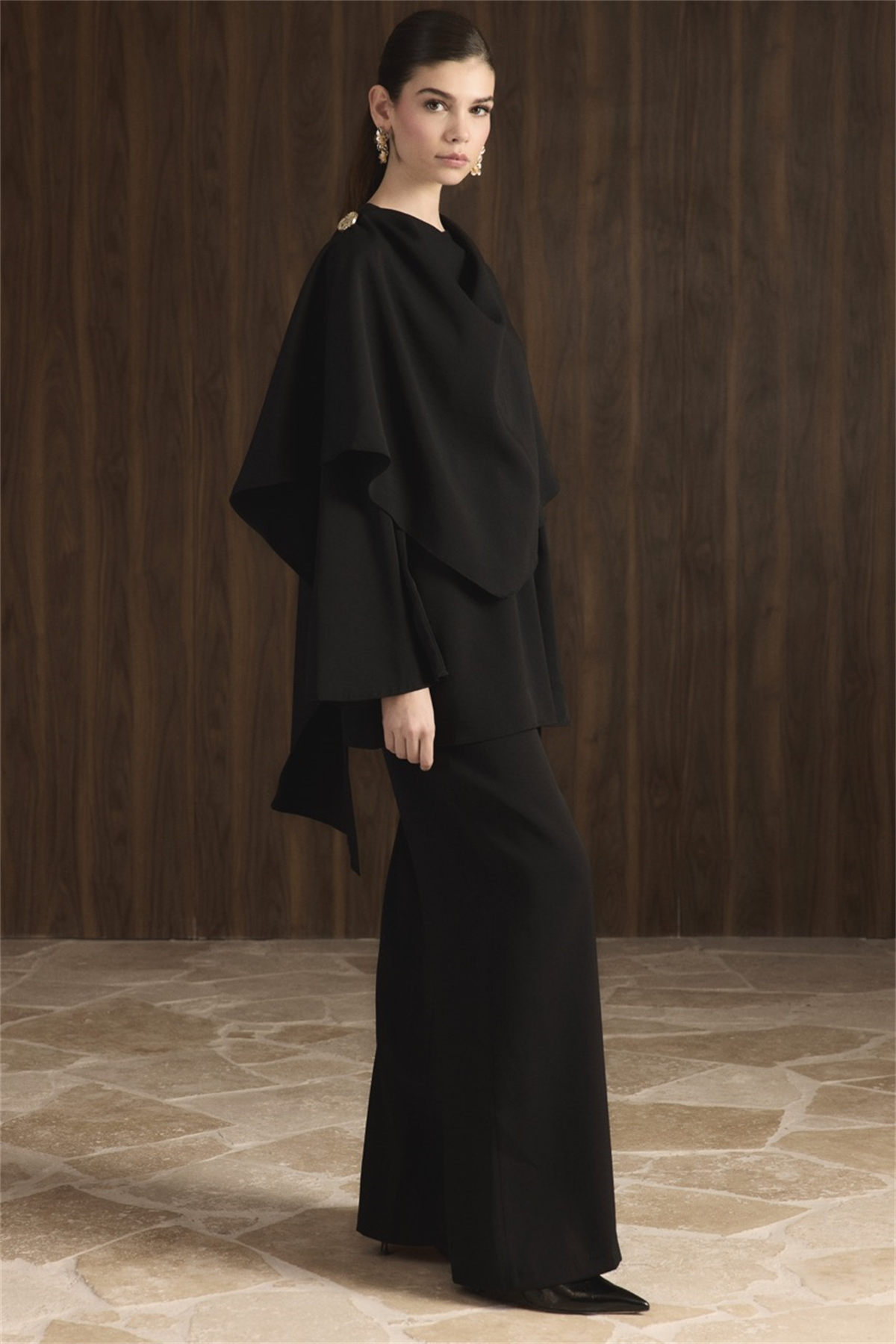 Auren Şallı Takım - Siyah