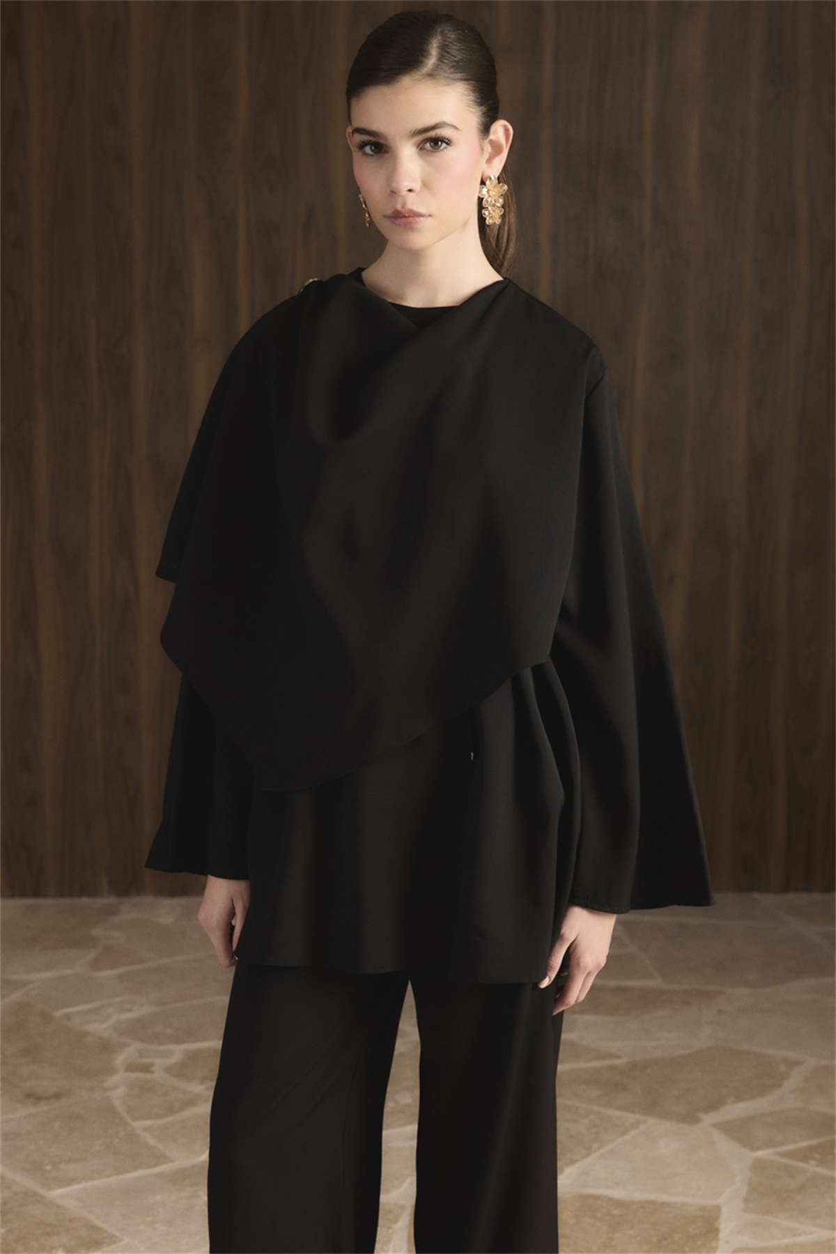 Auren Şallı Takım - Siyah