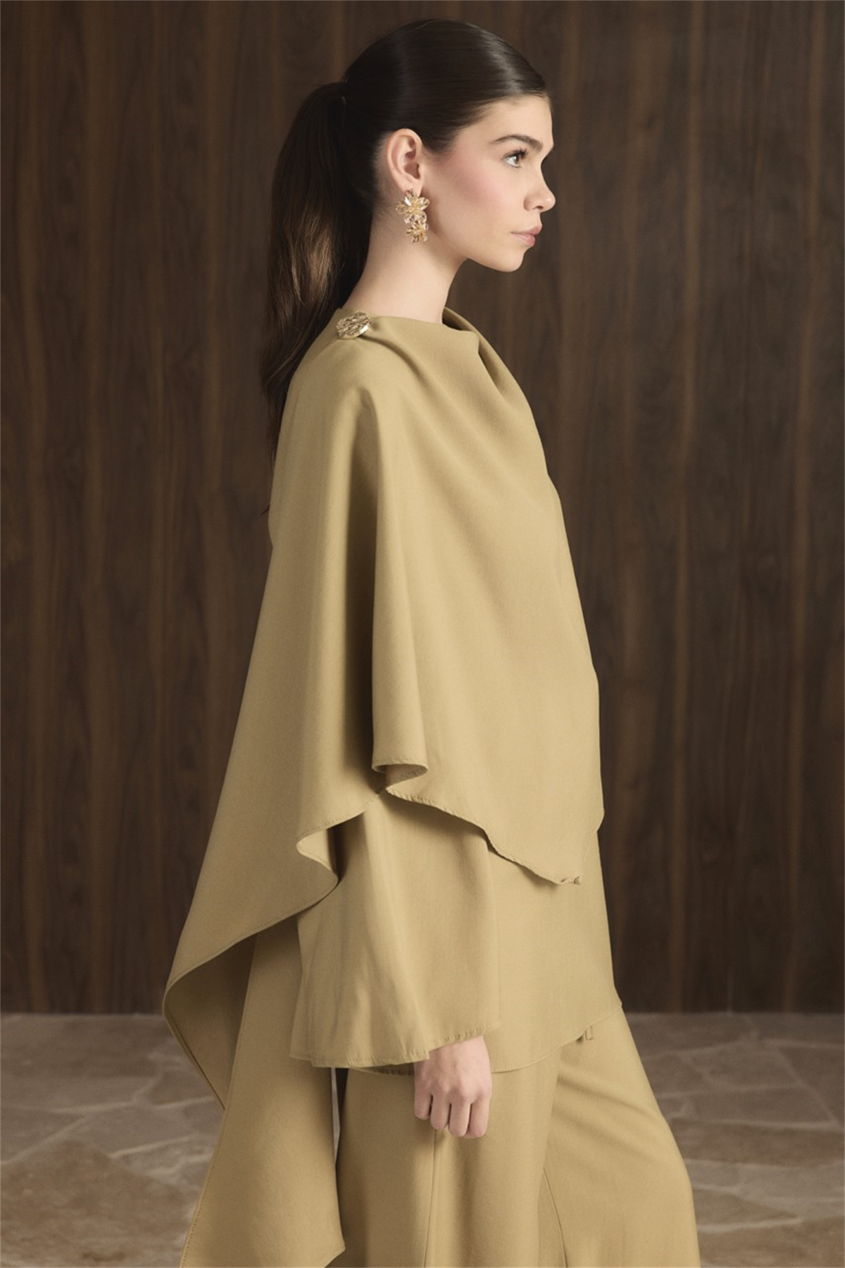 Auren Şallı Takım - Yağ Yeşili