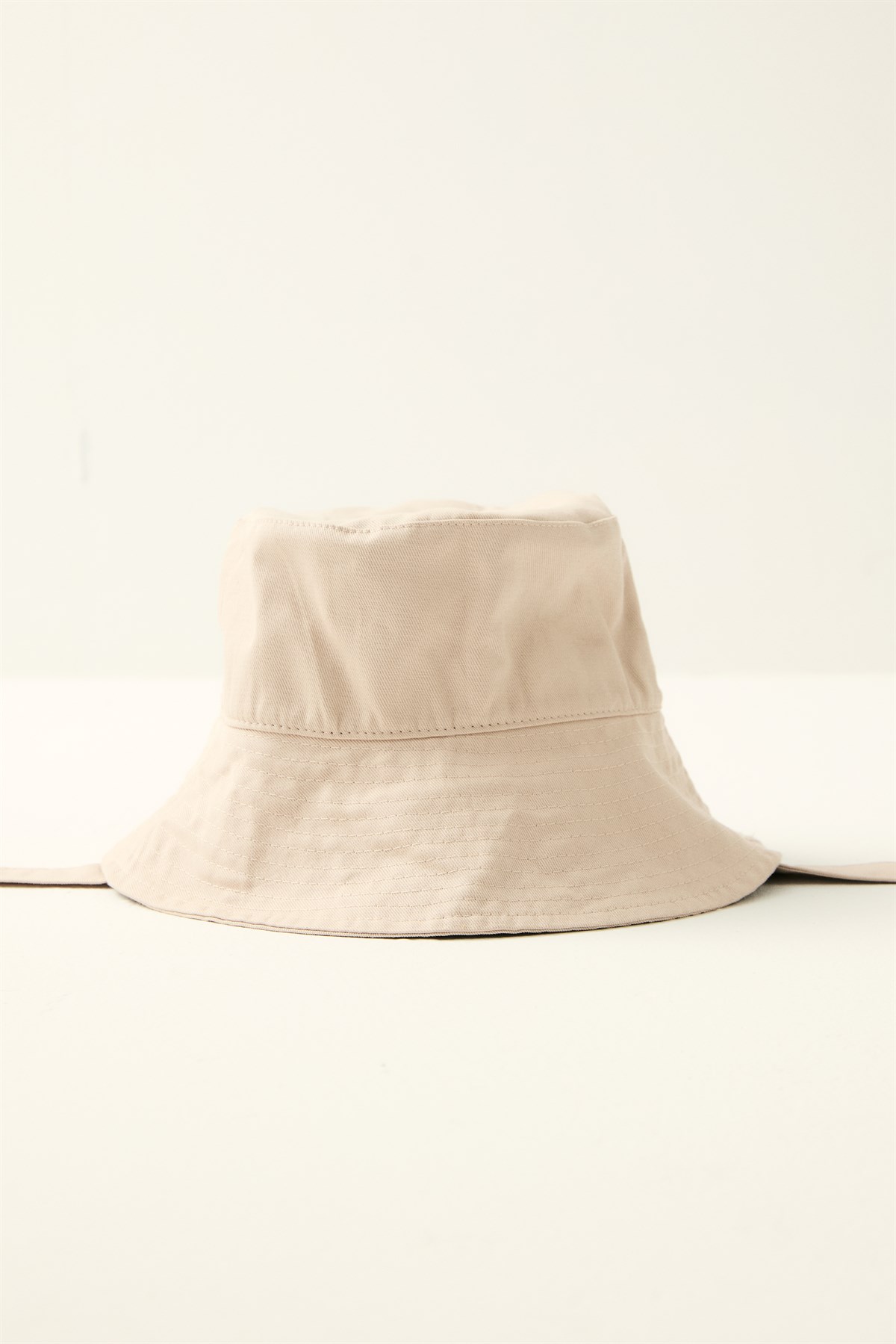 Bağlama Detaylı Bucket Şapka - Bej
