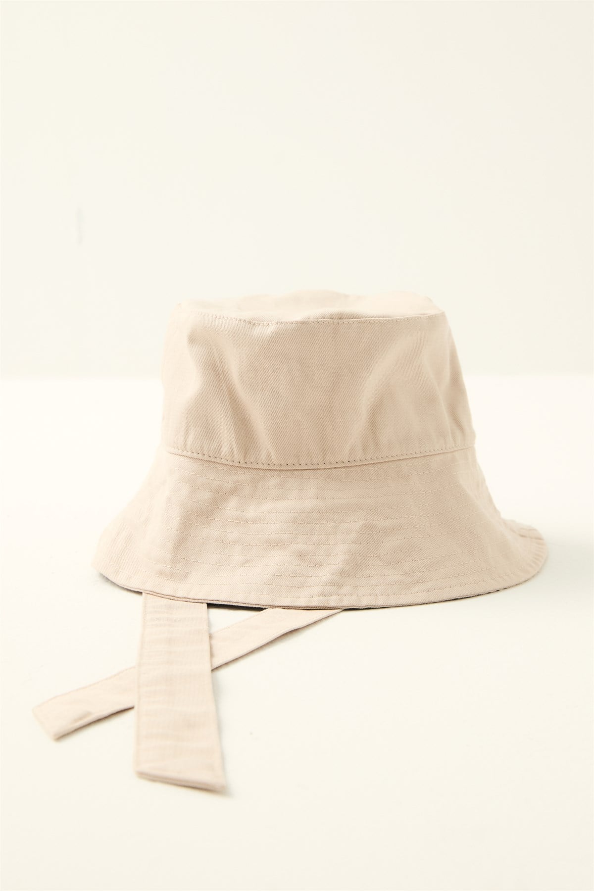 Bağlama Detaylı Bucket Şapka - Bej