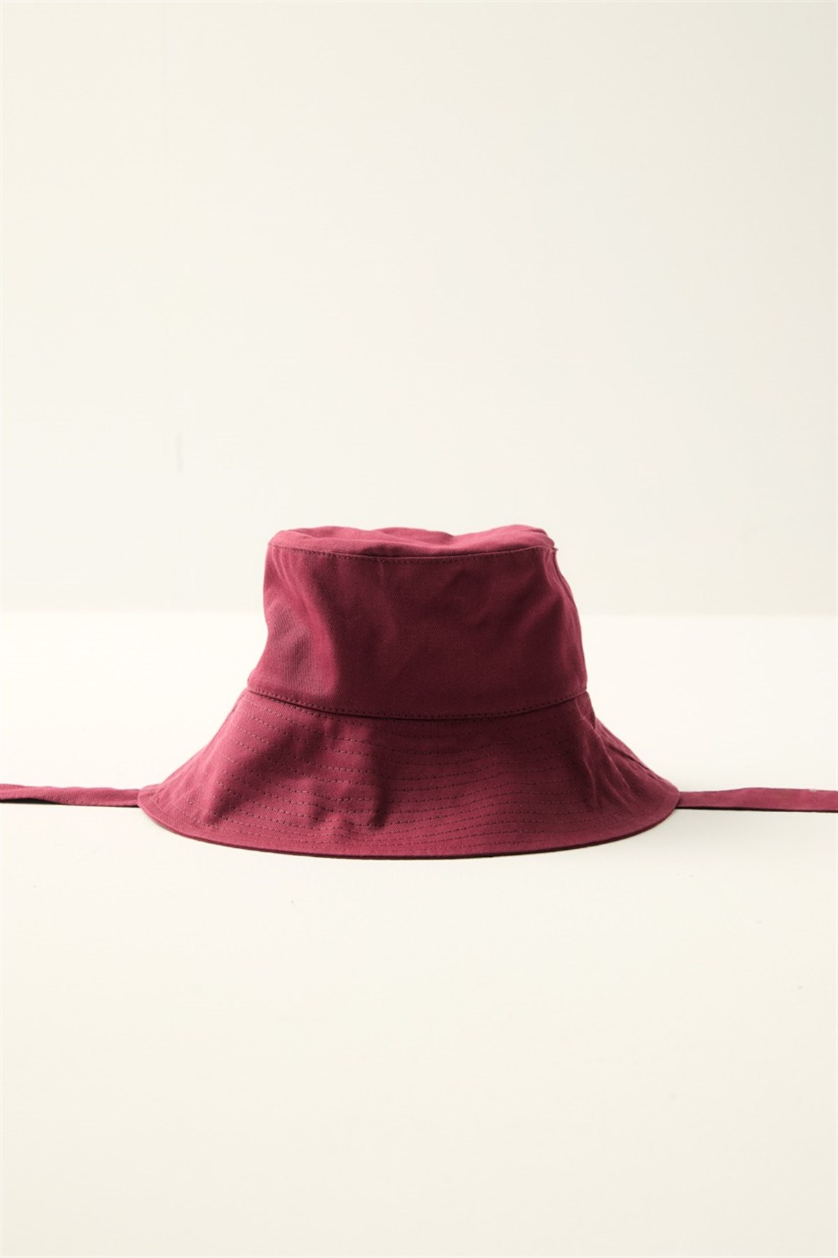 Bağlama Detaylı Bucket Şapka - Bordo