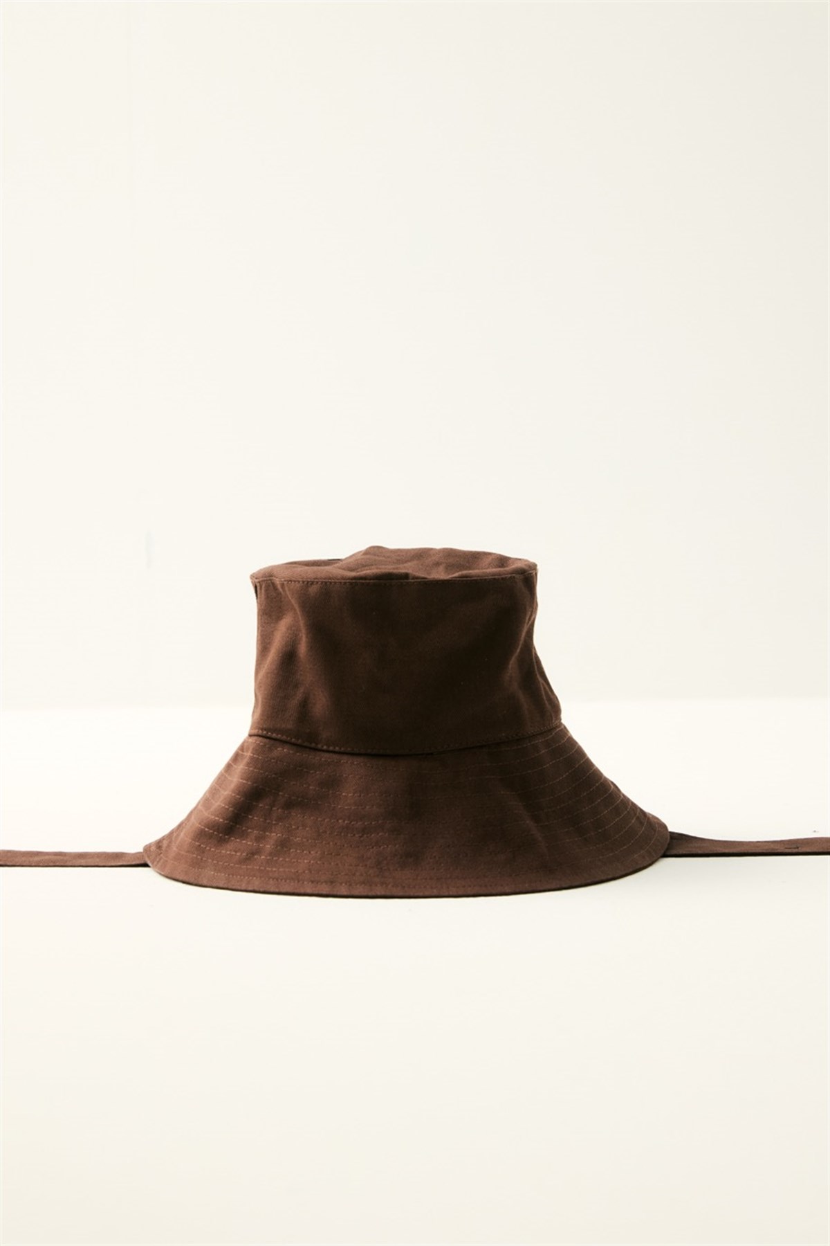 Bağlama Detaylı Bucket Şapka - Kahve